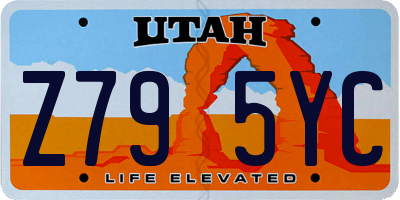 UT license plate Z795YC