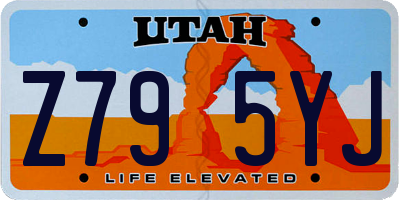 UT license plate Z795YJ