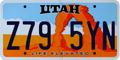 UT license plate Z795YN