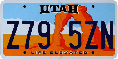UT license plate Z795ZN