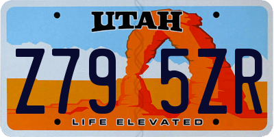 UT license plate Z795ZR