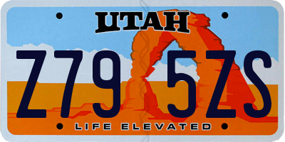 UT license plate Z795ZS