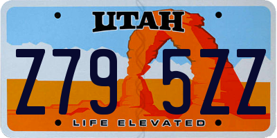 UT license plate Z795ZZ