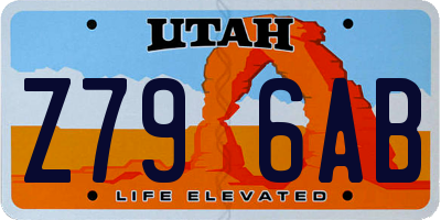UT license plate Z796AB