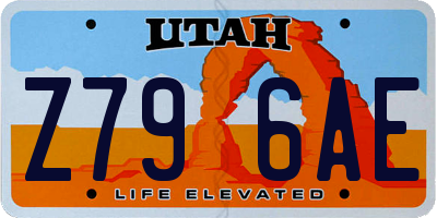 UT license plate Z796AE