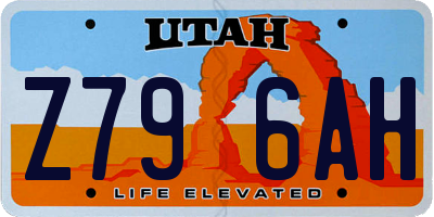 UT license plate Z796AH