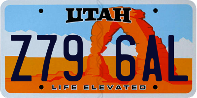 UT license plate Z796AL