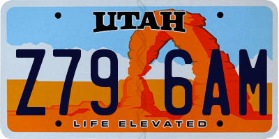 UT license plate Z796AM