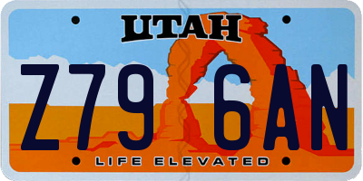 UT license plate Z796AN