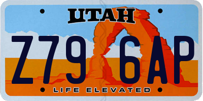 UT license plate Z796AP