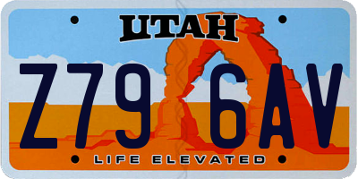 UT license plate Z796AV