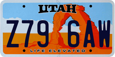 UT license plate Z796AW