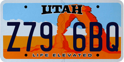 UT license plate Z796BQ