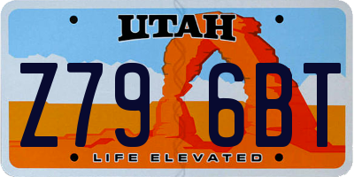 UT license plate Z796BT