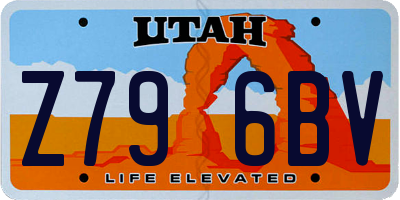 UT license plate Z796BV