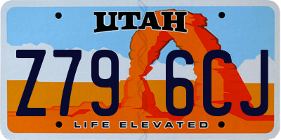 UT license plate Z796CJ