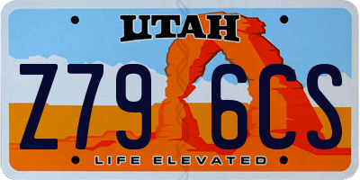 UT license plate Z796CS
