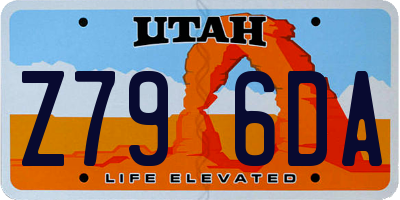 UT license plate Z796DA
