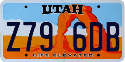 UT license plate Z796DB