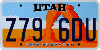 UT license plate Z796DU