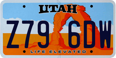 UT license plate Z796DW