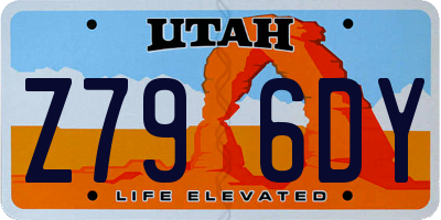 UT license plate Z796DY