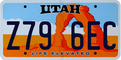 UT license plate Z796EC