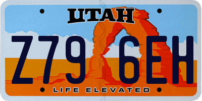 UT license plate Z796EH