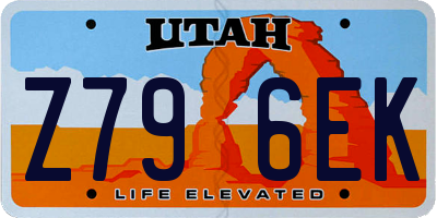 UT license plate Z796EK