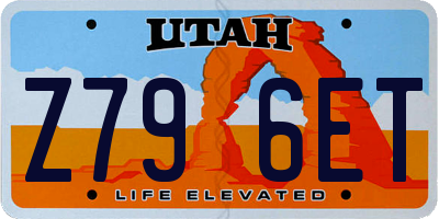UT license plate Z796ET