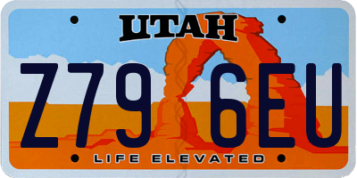 UT license plate Z796EU