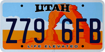 UT license plate Z796FB