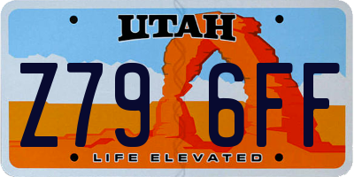 UT license plate Z796FF