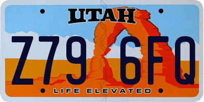 UT license plate Z796FQ
