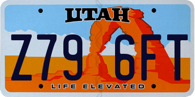UT license plate Z796FT
