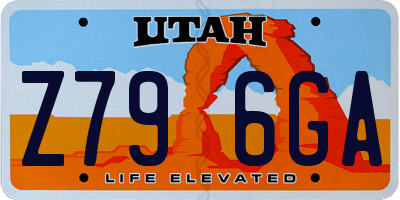 UT license plate Z796GA