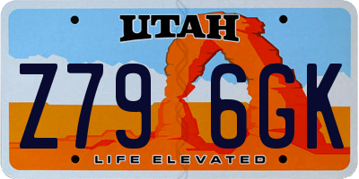 UT license plate Z796GK
