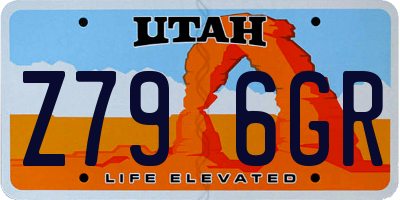 UT license plate Z796GR