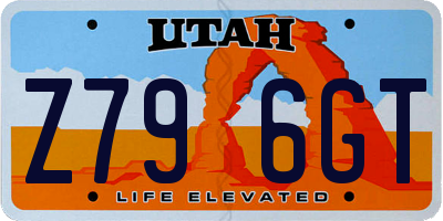 UT license plate Z796GT