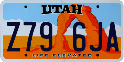 UT license plate Z796JA