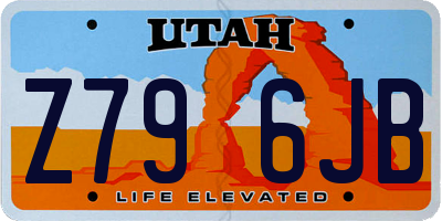 UT license plate Z796JB
