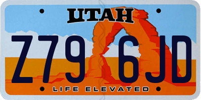 UT license plate Z796JD