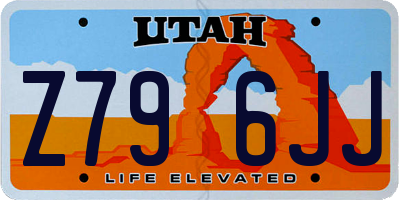 UT license plate Z796JJ