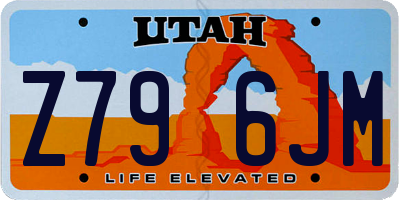 UT license plate Z796JM
