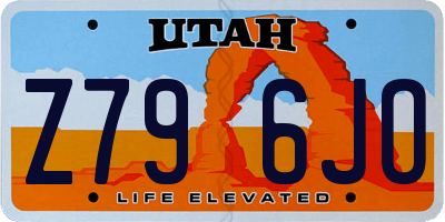 UT license plate Z796JO