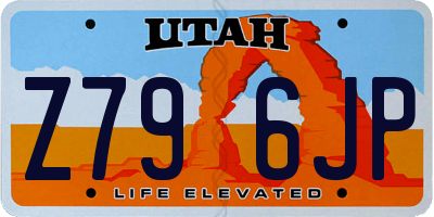 UT license plate Z796JP