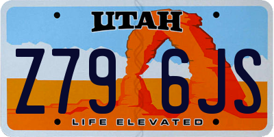 UT license plate Z796JS