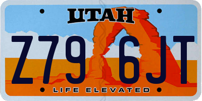 UT license plate Z796JT