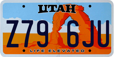 UT license plate Z796JU