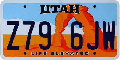UT license plate Z796JW
